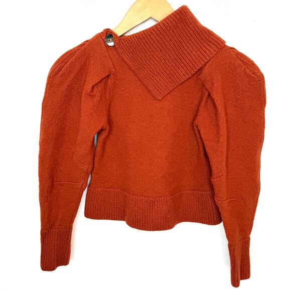 Ulla Johnson Riley Puff Sleeve SHRUNKEN Sweater In Orange Size XXS - Picture 8 of 15